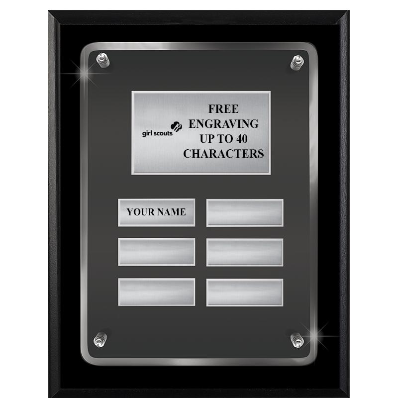 7X9 SHNY BLK PPTL FLT ACR PLQ