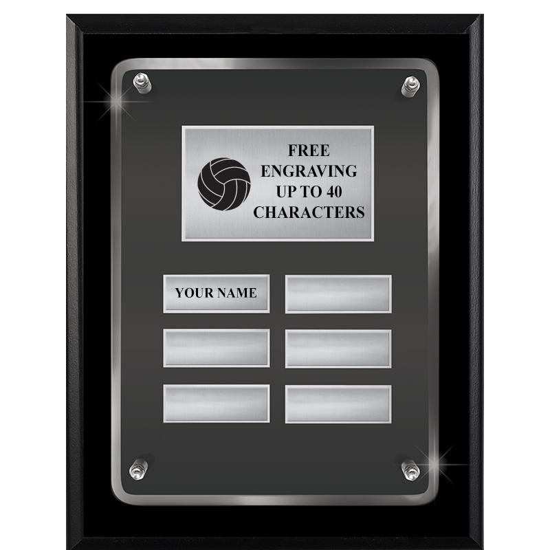 7X9 SHNY BLK PPTL FLT ACR PLQ