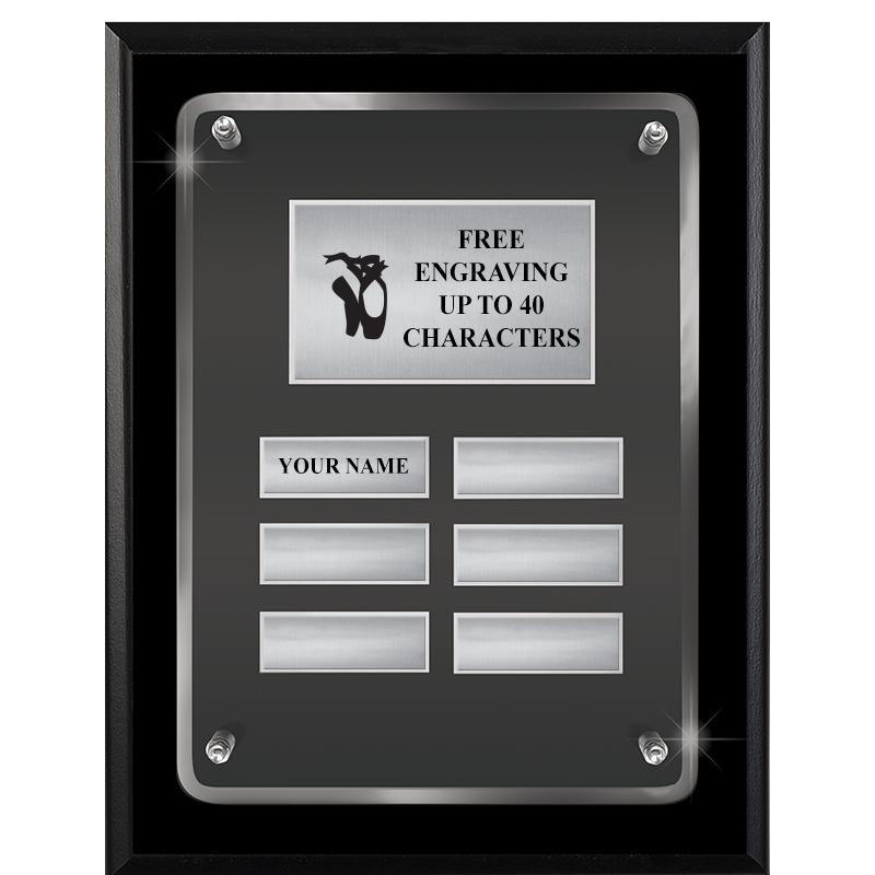 7X9 SHNY BLK PPTL FLT ACR PLQ