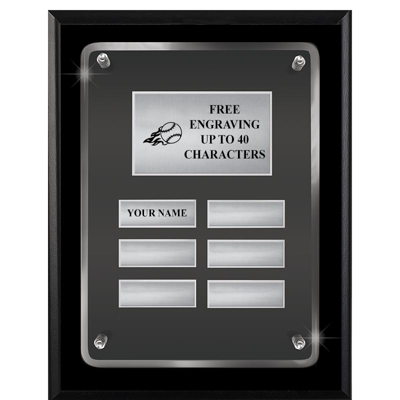 7X9 SHNY BLK PPTL FLT ACR PLQ