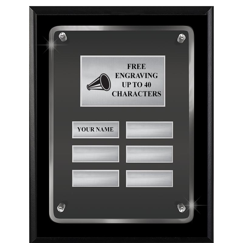 7X9 SHNY BLK PPTL FLT ACR PLQ