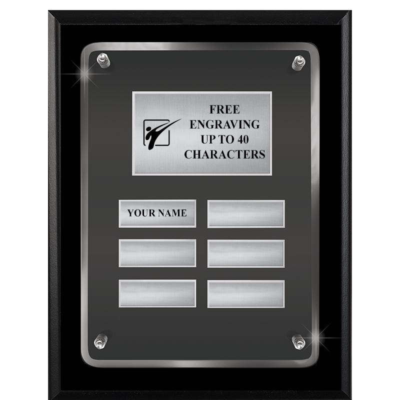 7X9 SHNY BLK PPTL FLT ACR PLQ