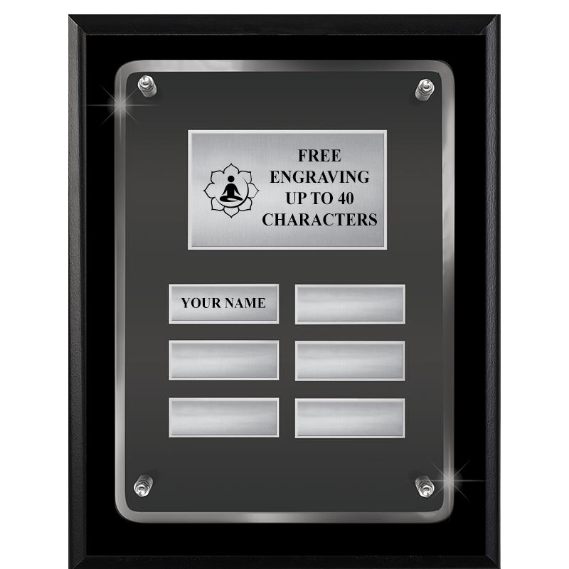 7X9 SHNY BLK PPTL FLT ACR PLQ