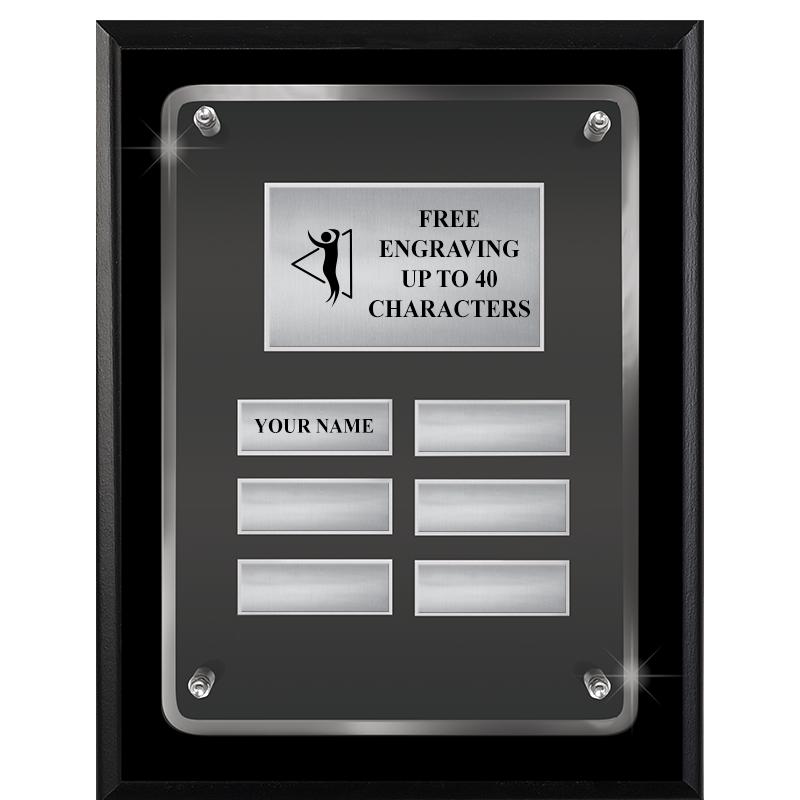 7X9 SHNY BLK PPTL FLT ACR PLQ