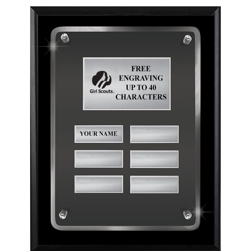 7X9 SHNY BLK PPTL FLT ACR PLQ