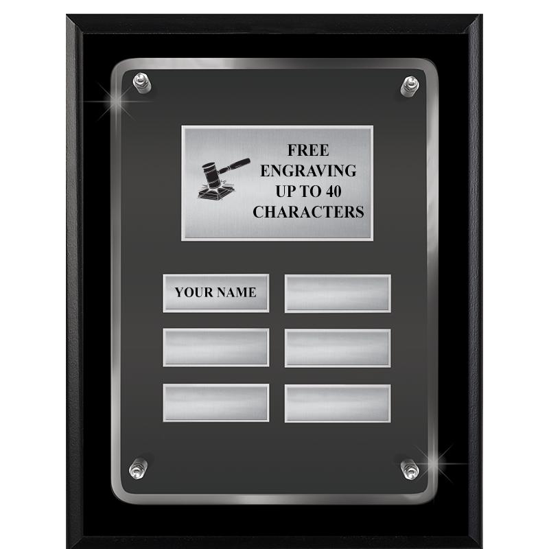 7X9 SHNY BLK PPTL FLT ACR PLQ