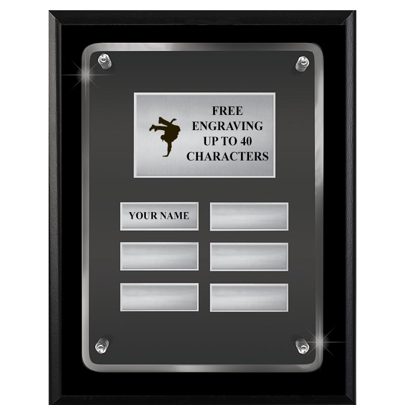 7X9 SHNY BLK PPTL FLT ACR PLQ