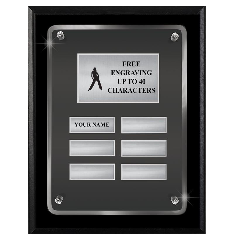 7X9 SHNY BLK PPTL FLT ACR PLQ