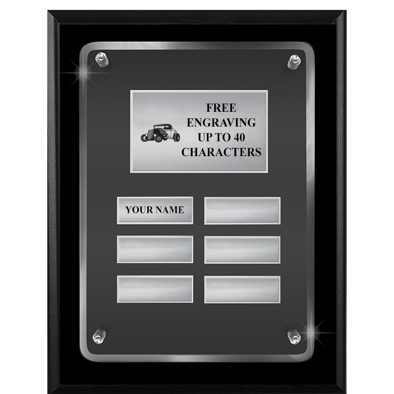 7X9 SHNY BLK PPTL FLT ACR PLQ