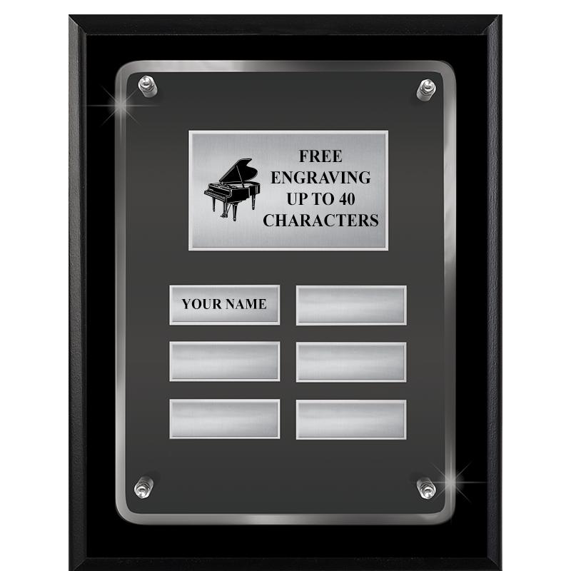 7X9 SHNY BLK PPTL FLT ACR PLQ