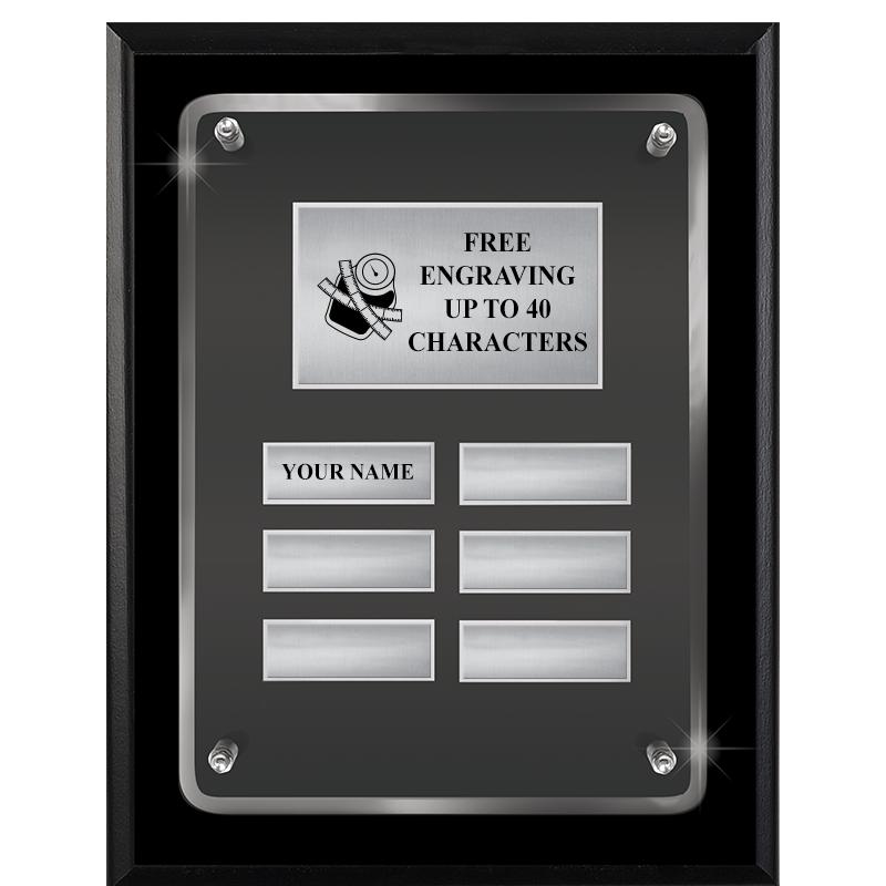 7X9 SHNY BLK PPTL FLT ACR PLQ