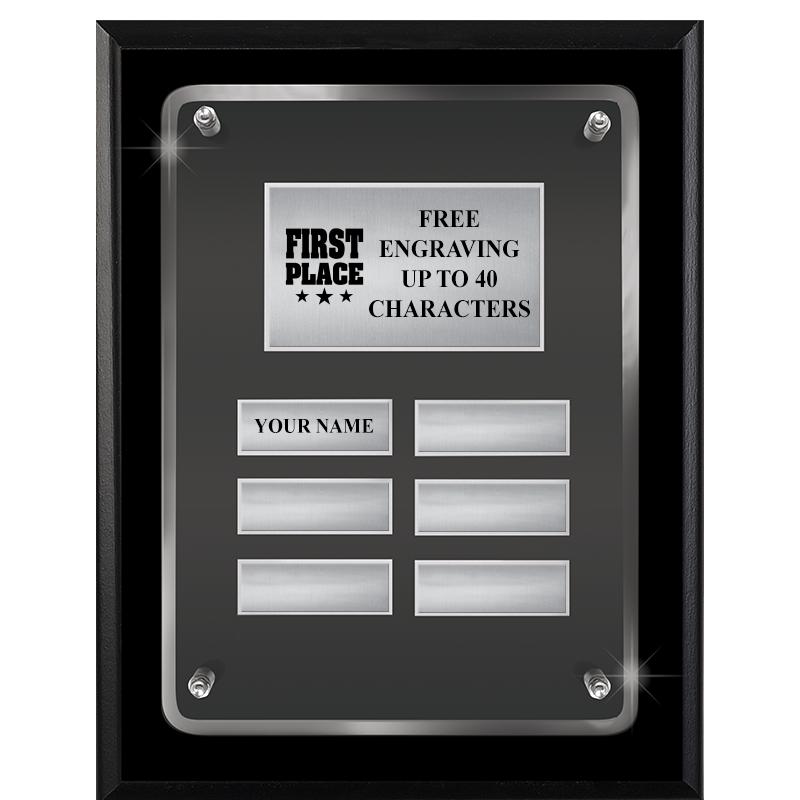 7X9 SHNY BLK PPTL FLT ACR PLQ