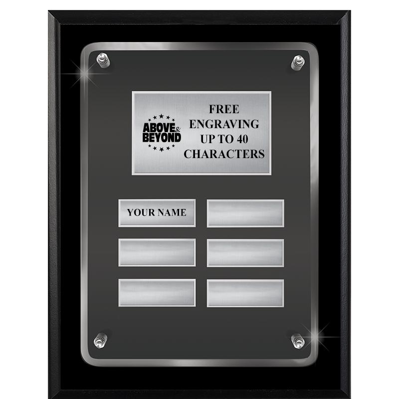 7X9 SHNY BLK PPTL FLT ACR PLQ