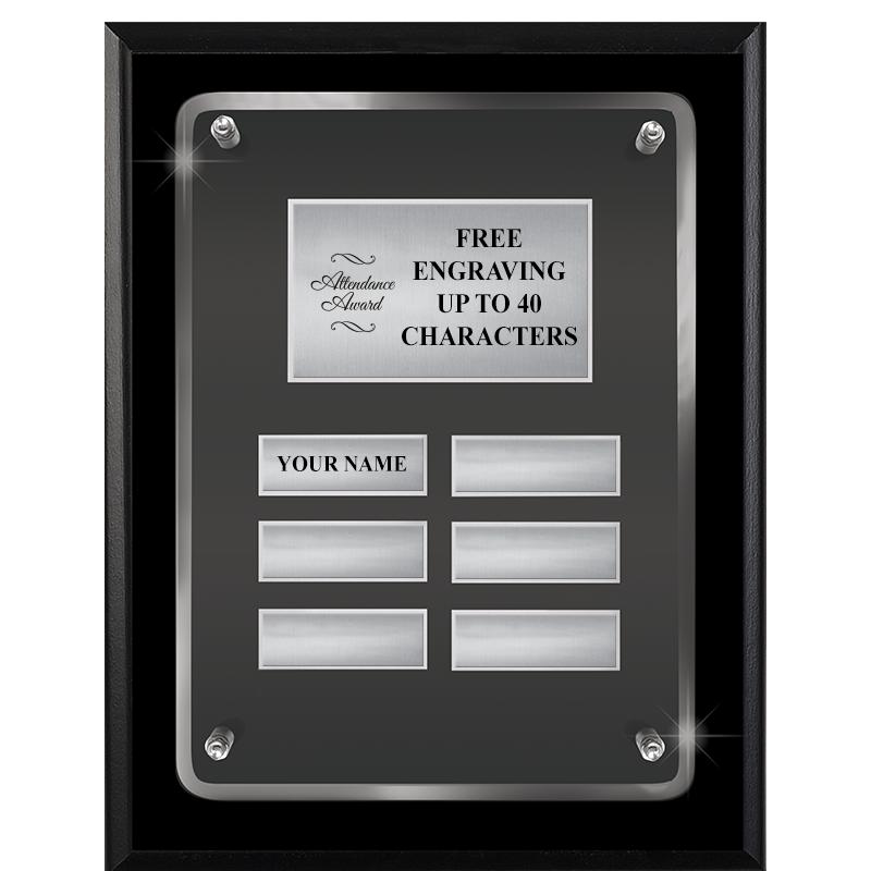 7X9 SHNY BLK PPTL FLT ACR PLQ