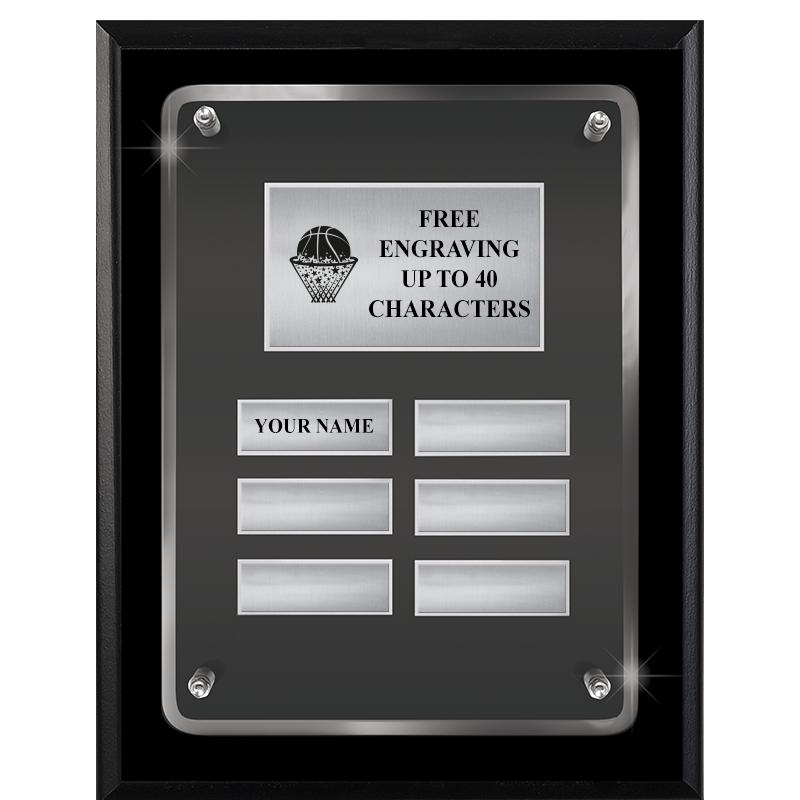 7X9 SHNY BLK PPTL FLT ACR PLQ