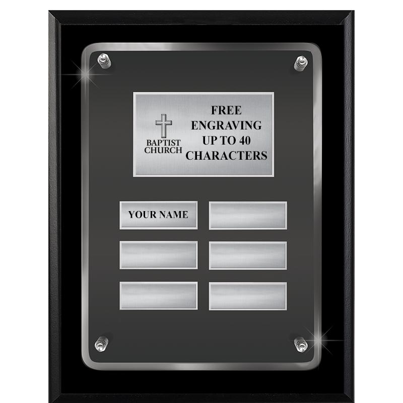 7X9 SHNY BLK PPTL FLT ACR PLQ