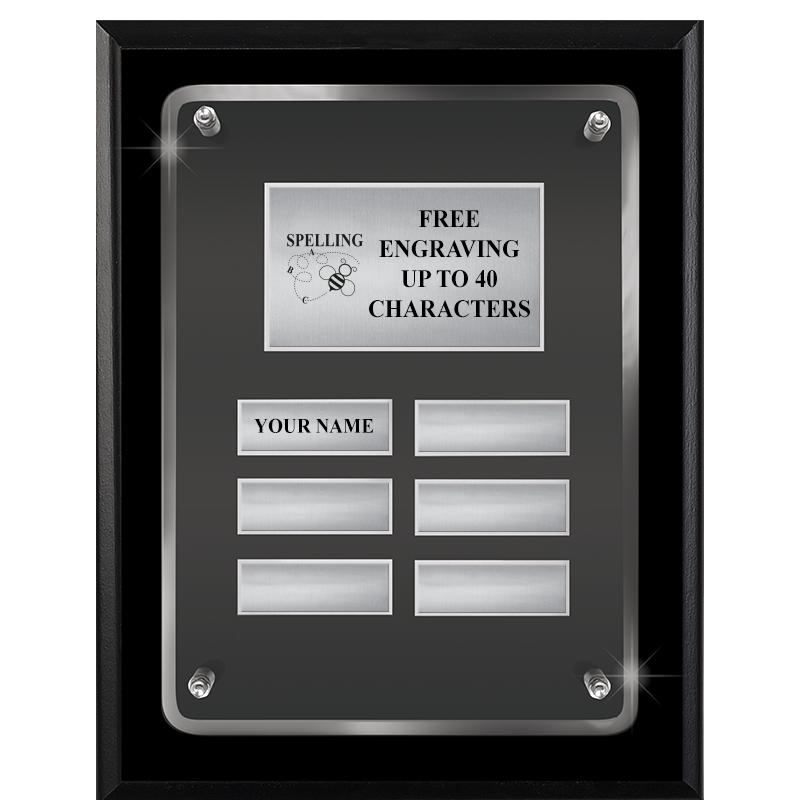 7X9 SHNY BLK PPTL FLT ACR PLQ