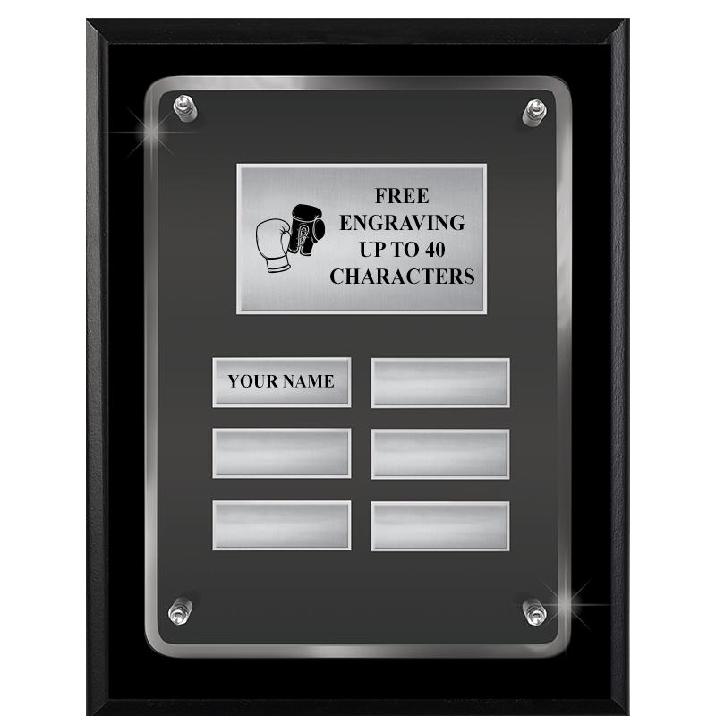 7X9 SHNY BLK PPTL FLT ACR PLQ