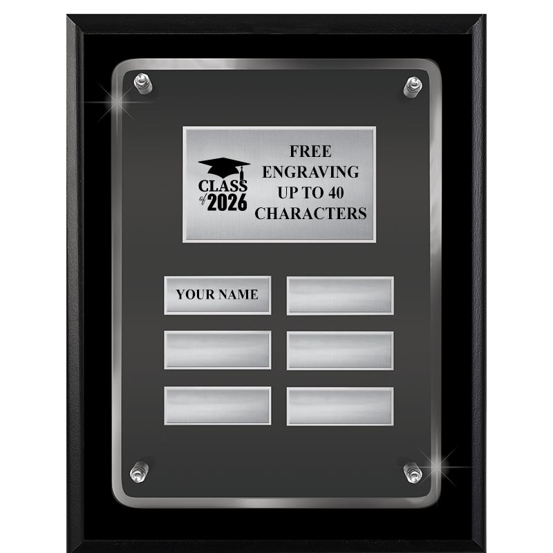 7X9 SHNY BLK PPTL FLT ACR PLQ