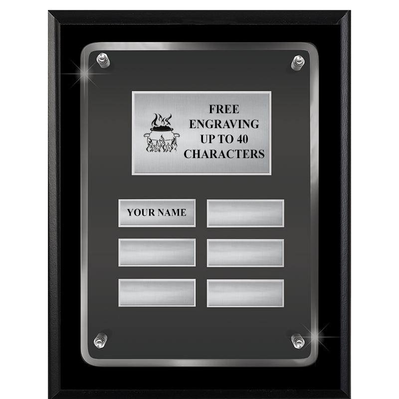 7X9 SHNY BLK PPTL FLT ACR PLQ