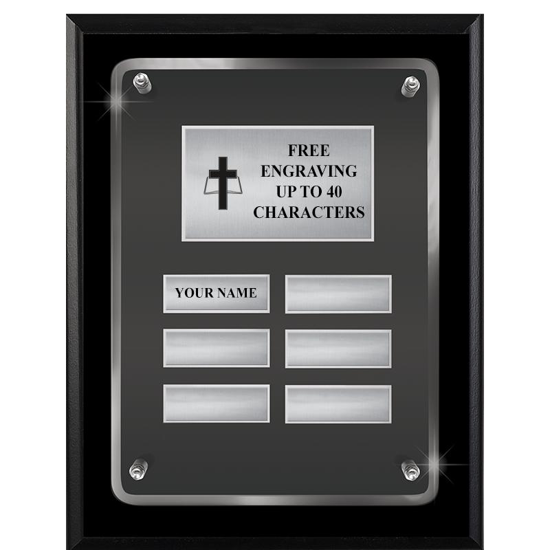 7X9 SHNY BLK PPTL FLT ACR PLQ