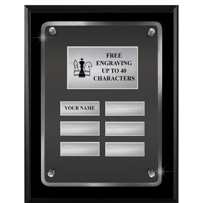 7X9 SHNY BLK PPTL FLT ACR PLQ