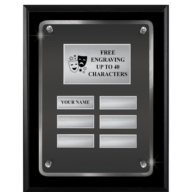 7X9 SHNY BLK PPTL FLT ACR PLQ