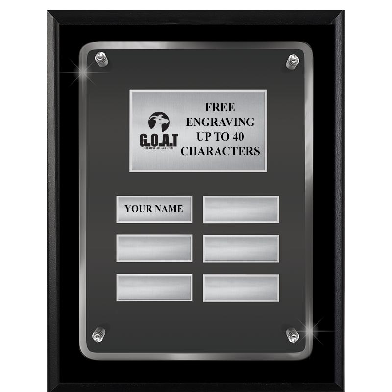 7X9 SHNY BLK PPTL FLT ACR PLQ