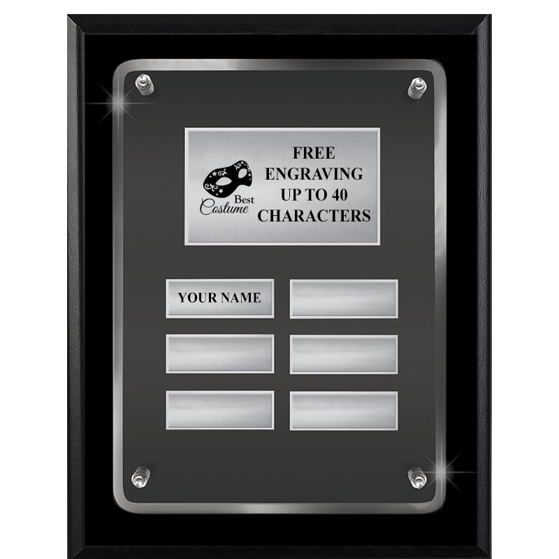 7X9 SHNY BLK PPTL FLT ACR PLQ