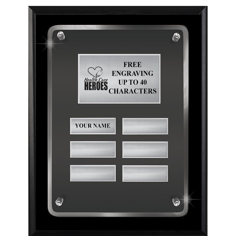 7X9 SHNY BLK PPTL FLT ACR PLQ