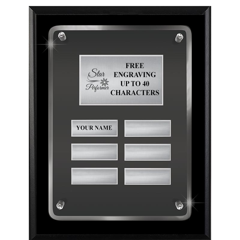 7X9 SHNY BLK PPTL FLT ACR PLQ