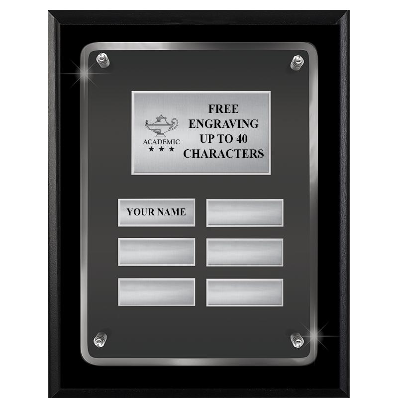 7X9 SHNY BLK PPTL FLT ACR PLQ