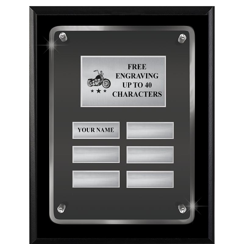 7X9 SHNY BLK PPTL FLT ACR PLQ