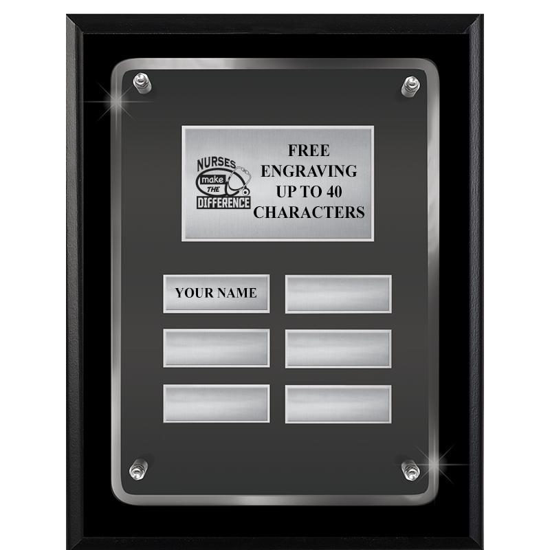 7X9 SHNY BLK PPTL FLT ACR PLQ