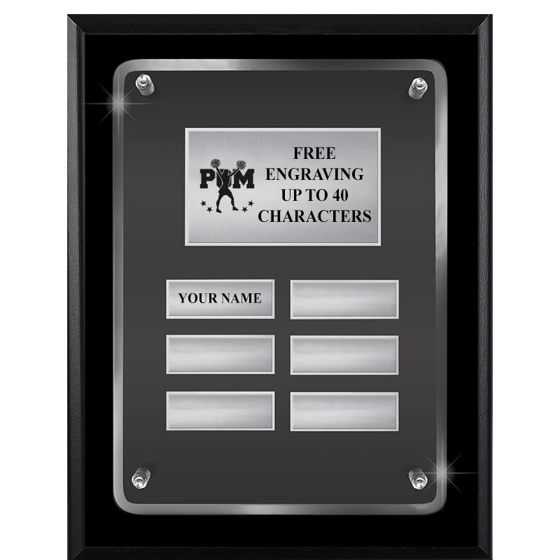 7X9 SHNY BLK PPTL FLT ACR PLQ