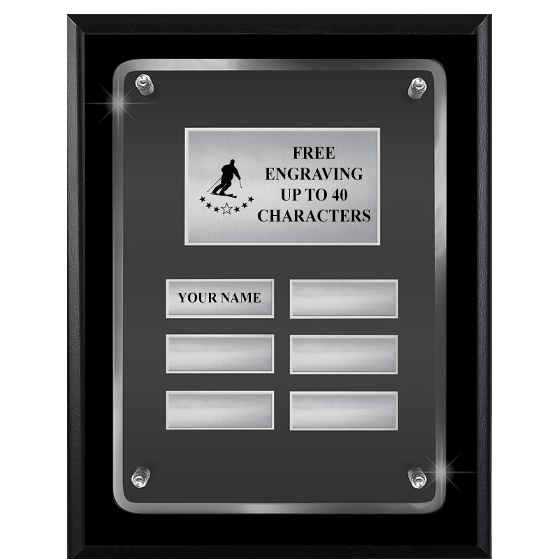 7X9 SHNY BLK PPTL FLT ACR PLQ