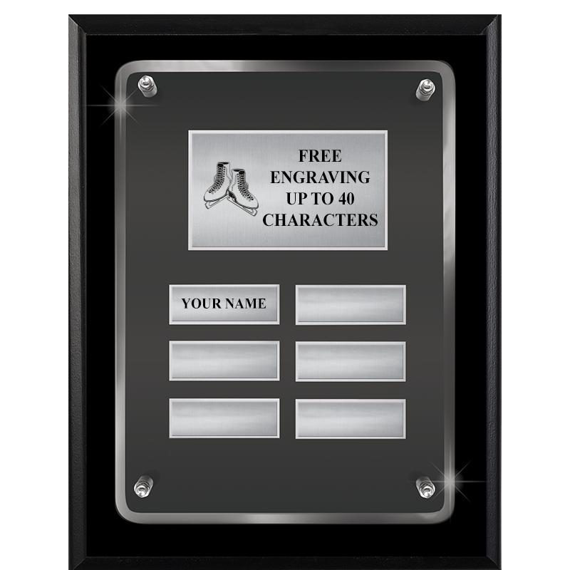 7X9 SHNY BLK PPTL FLT ACR PLQ