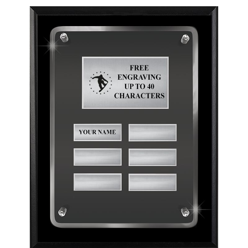 7X9 SHNY BLK PPTL FLT ACR PLQ