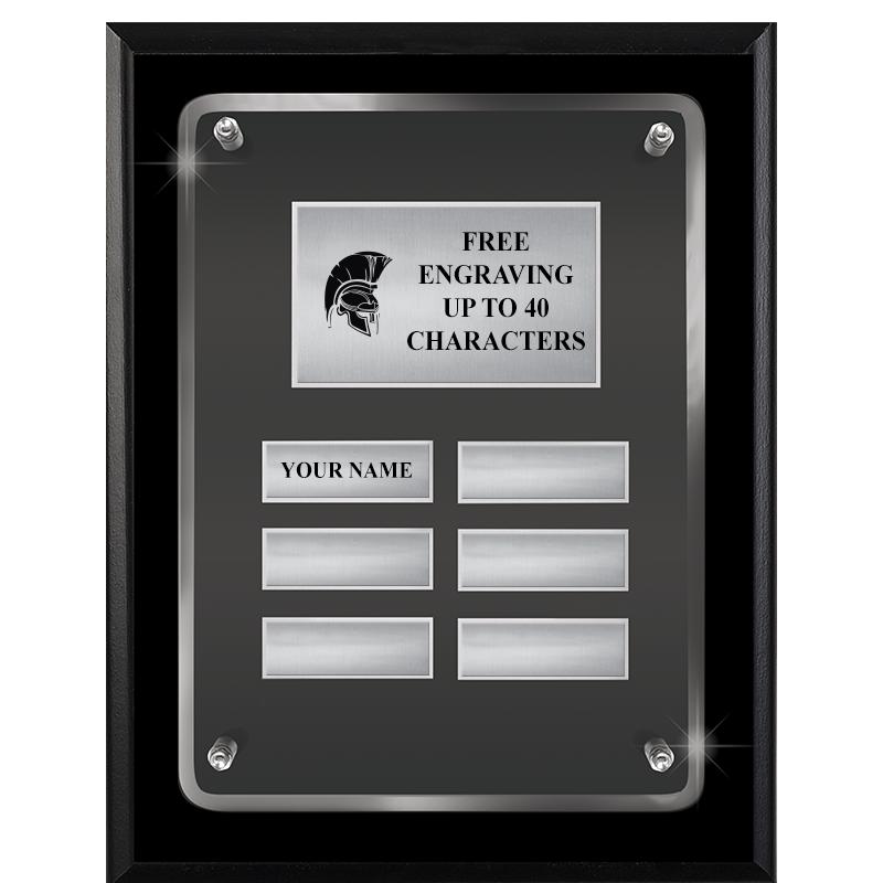 7X9 SHNY BLK PPTL FLT ACR PLQ