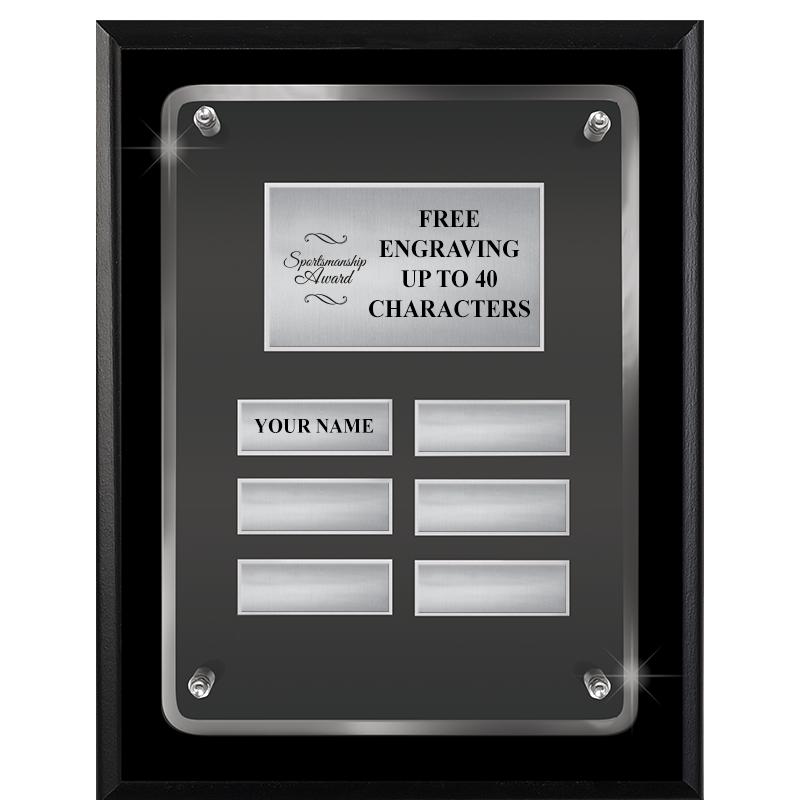 7X9 SHNY BLK PPTL FLT ACR PLQ