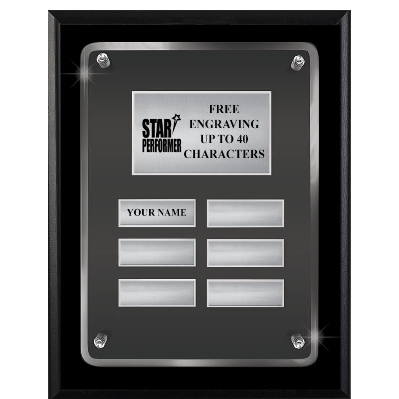 7X9 SHNY BLK PPTL FLT ACR PLQ