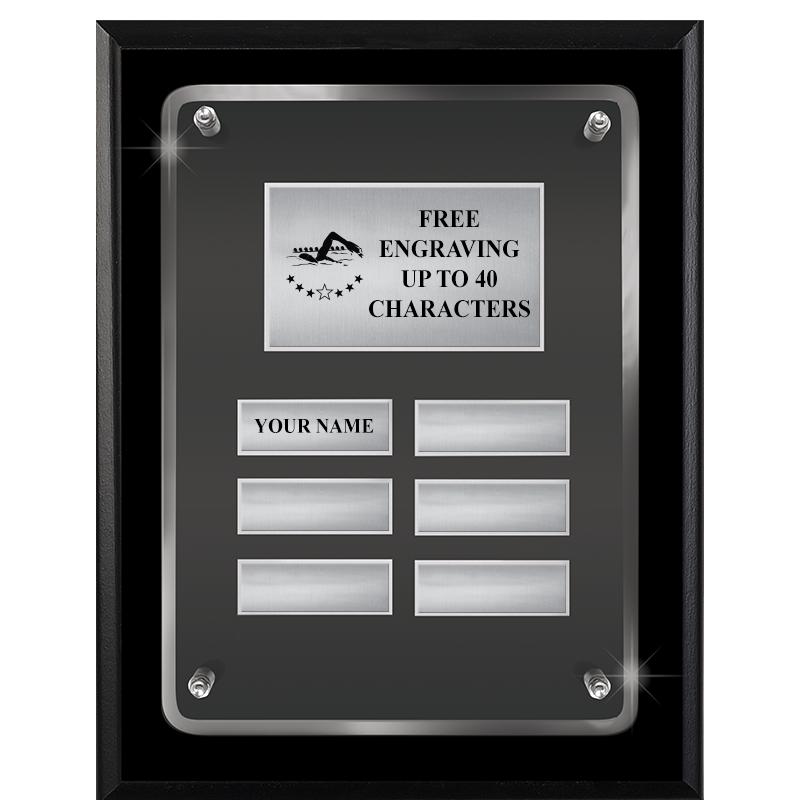 7X9 SHNY BLK PPTL FLT ACR PLQ