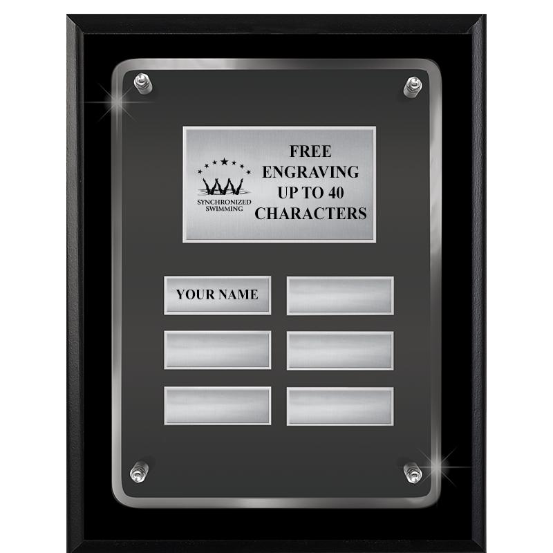 7X9 SHNY BLK PPTL FLT ACR PLQ