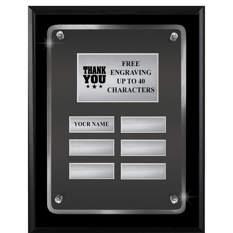 7X9 SHNY BLK PPTL FLT ACR PLQ