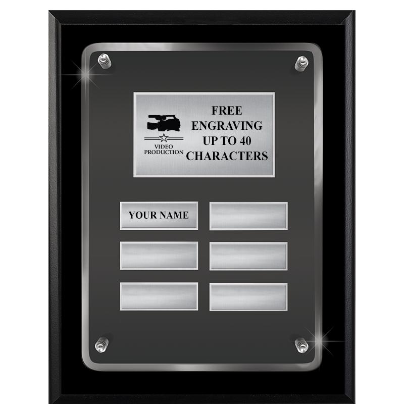 7X9 SHNY BLK PPTL FLT ACR PLQ