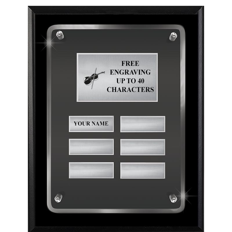 7X9 SHNY BLK PPTL FLT ACR PLQ