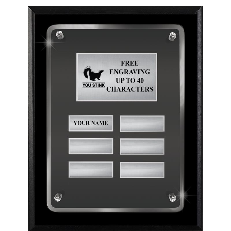 7X9 SHNY BLK PPTL FLT ACR PLQ