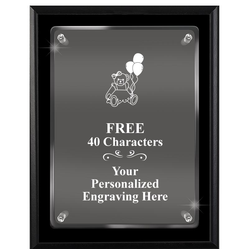 7X9 EBONY FLOAT ACR PLQ