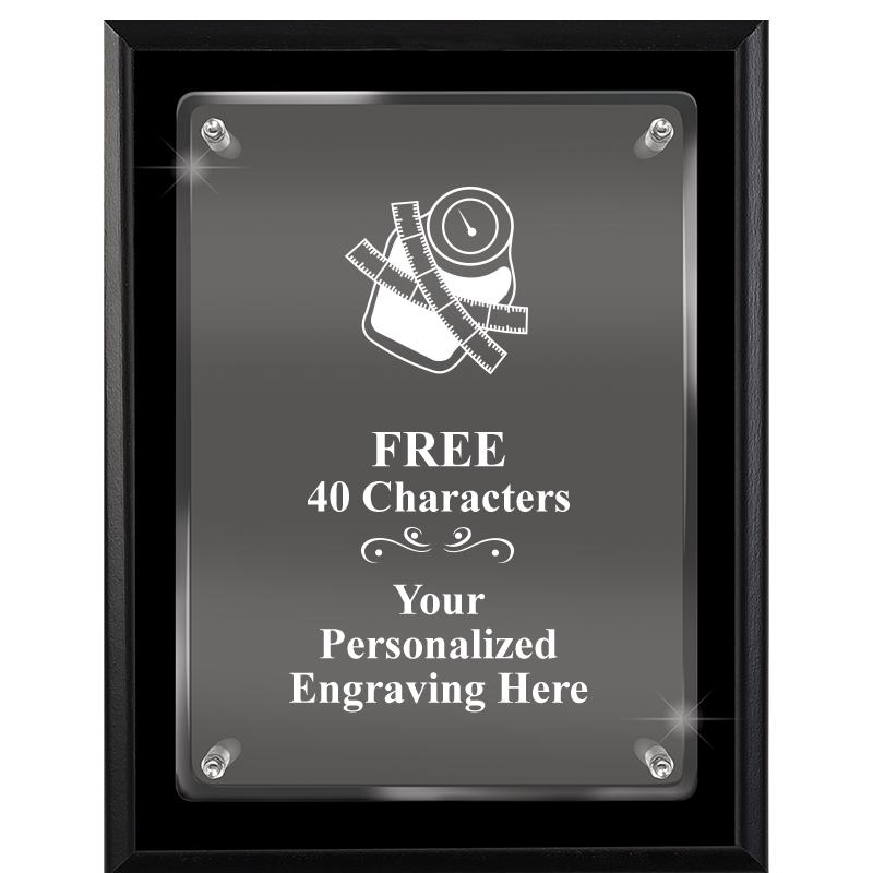 7X9 EBONY FLOAT ACR PLQ