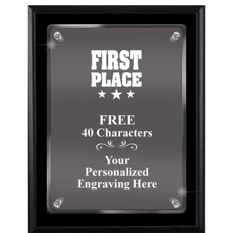 7X9 EBONY FLOAT ACR PLQ